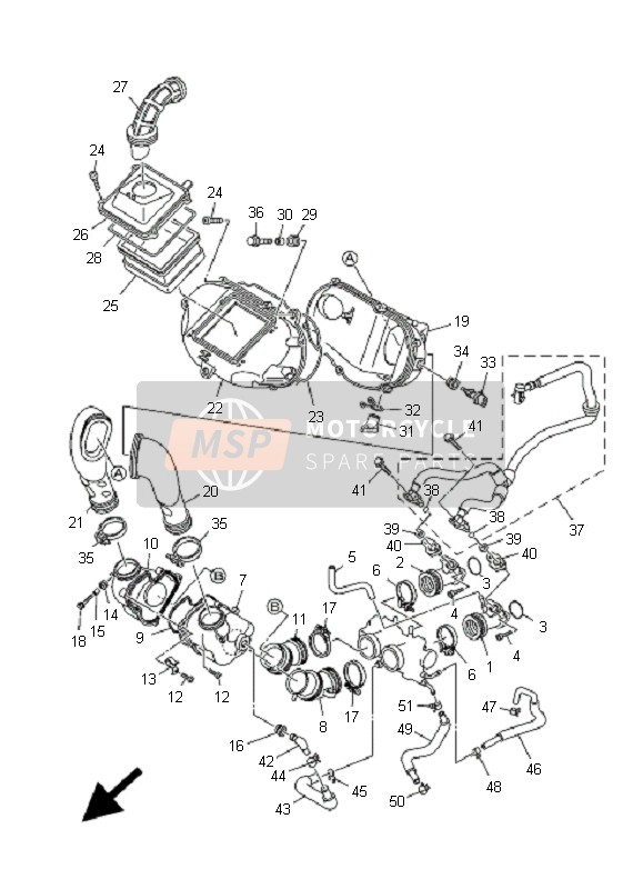 Yamaha XP500A T-MAX 2007 Intake for a 2007 Yamaha XP500A T-MAX